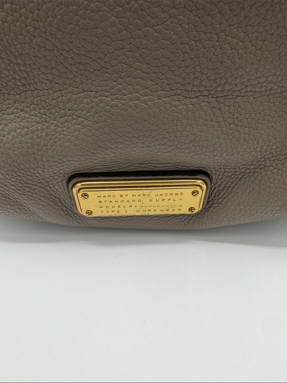 Marc by Marc Jacobs Leather Shoulder Hobo Bag Taupe - Picture 2 of 9